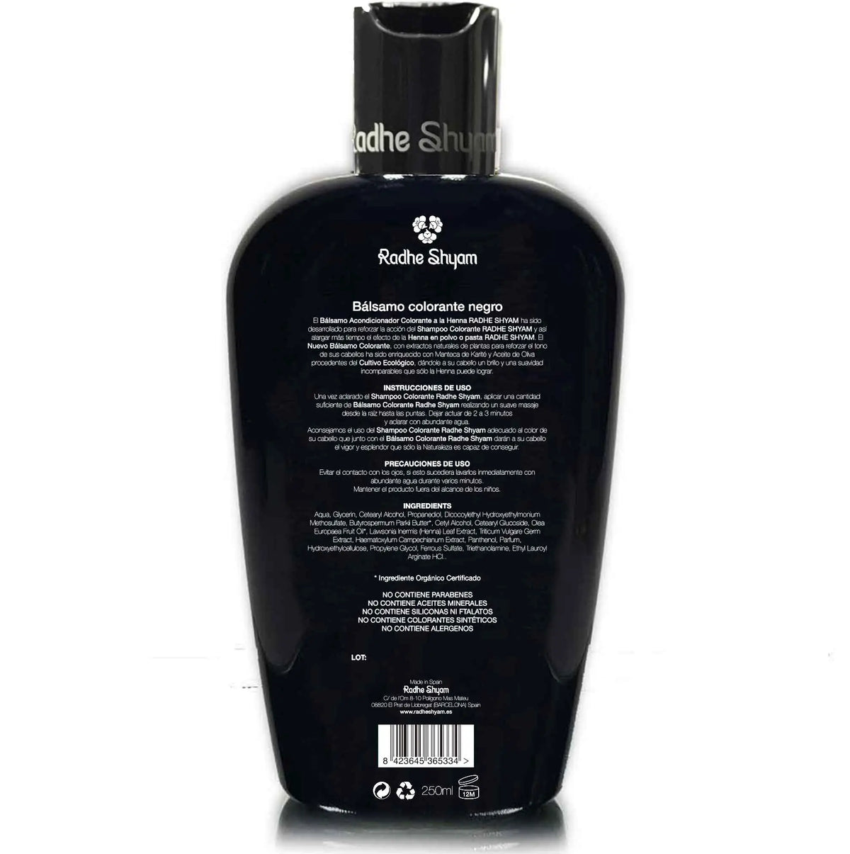 Bálsamo Henna Color Negro 250 Cc Y 400 Cc Radhe Shyam