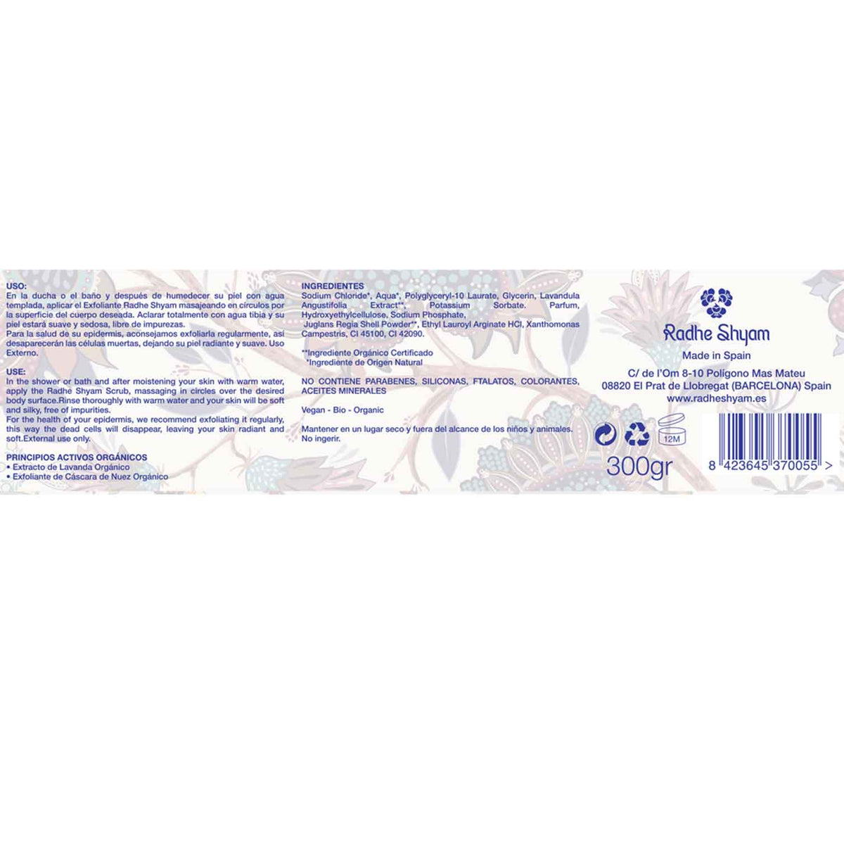 Exfoliante De Sal Marina De Lavanda Radhe Shyam