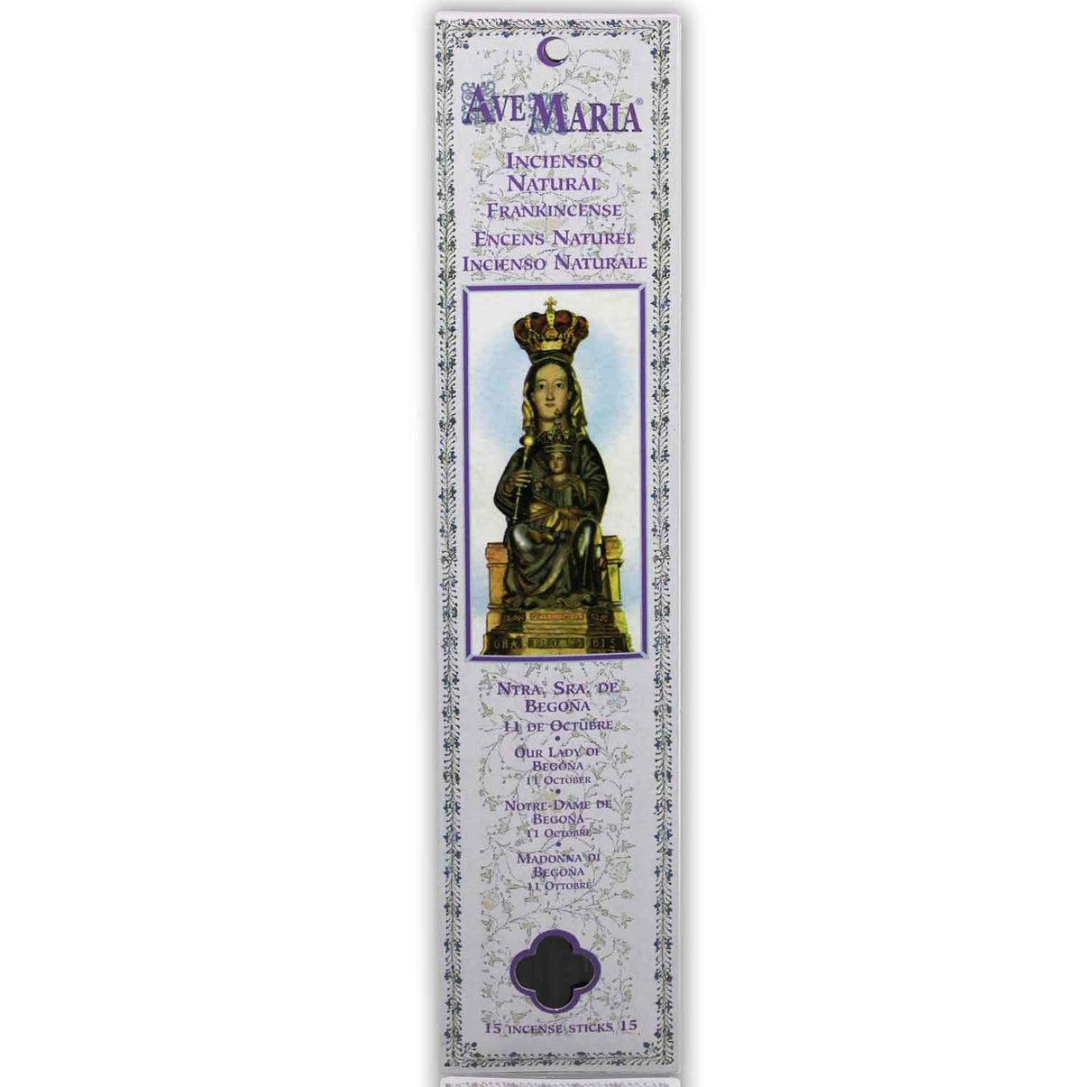 Incienso Ave Maria Stick Incienso Natural - Nuestra Señora De Begoña Ave Maria