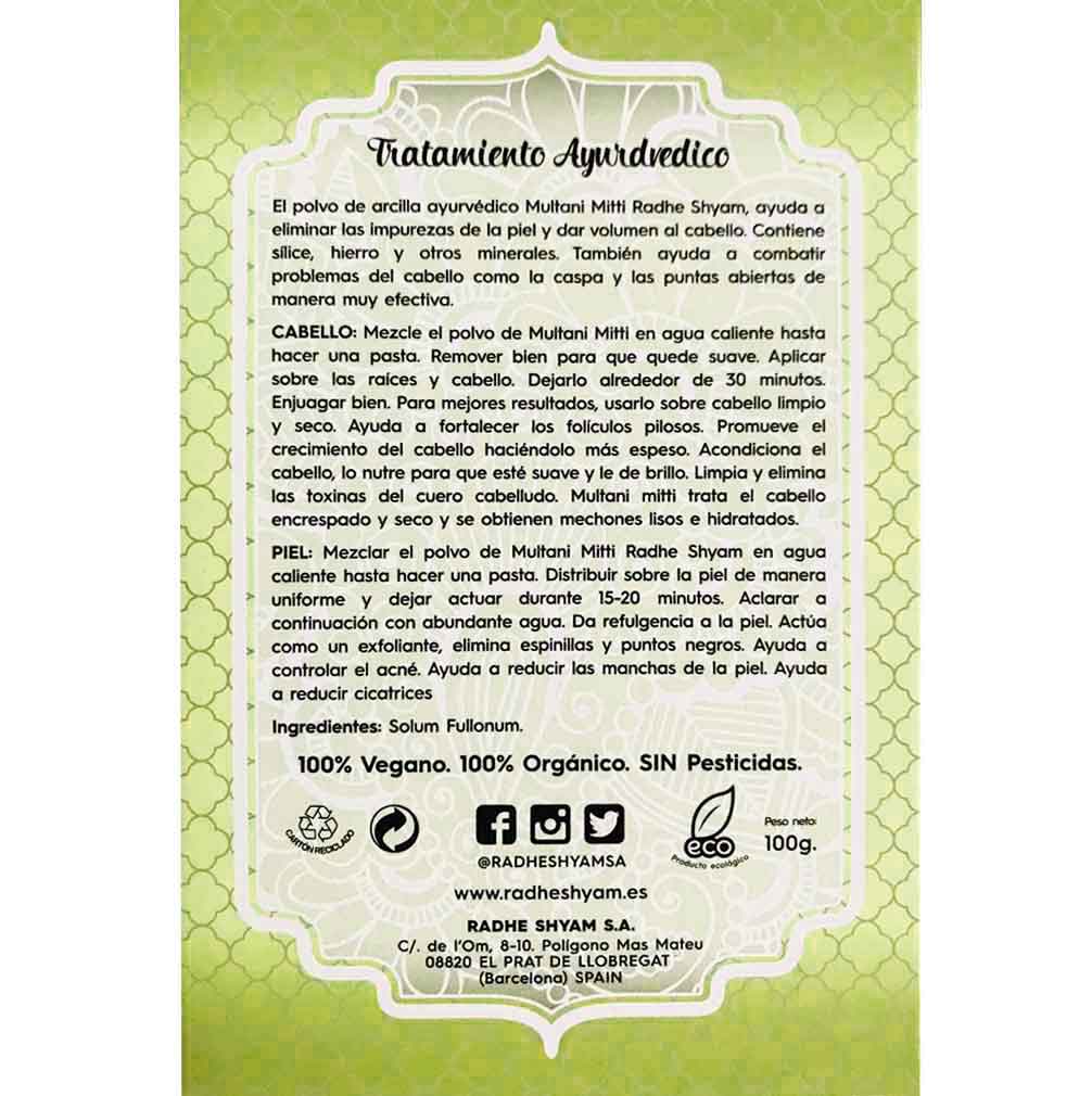 Multani Mitti Tratamiento Capilar Natural Radhe Shyam