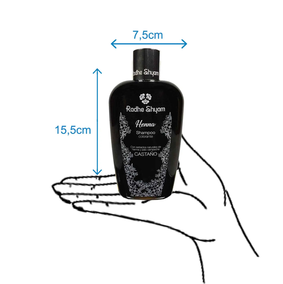 Shampoo Henna Color Castaño 250 Cc Y 400 Cc Radhe Shyam