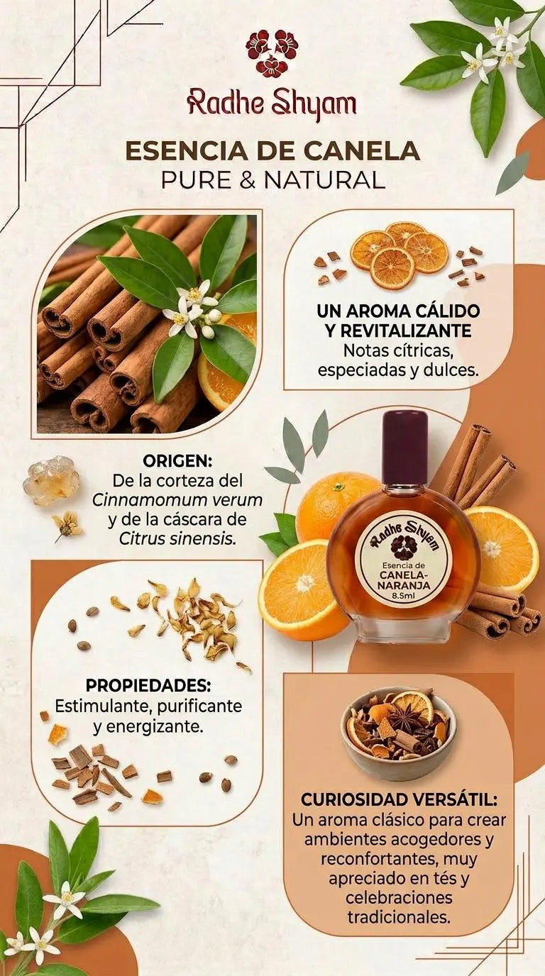 Esencia Radhe Shyam Canela-Naranja