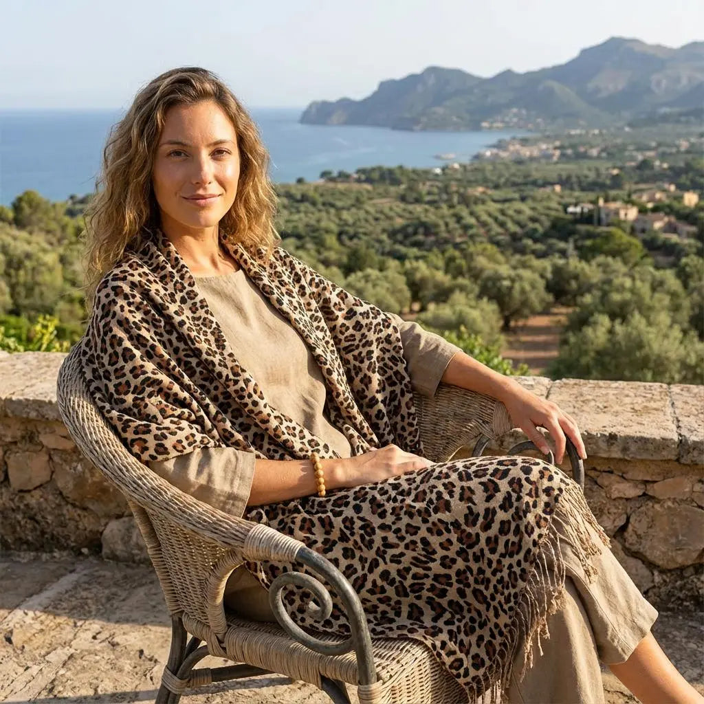Pashminas de estampados animales de cashmere y seda