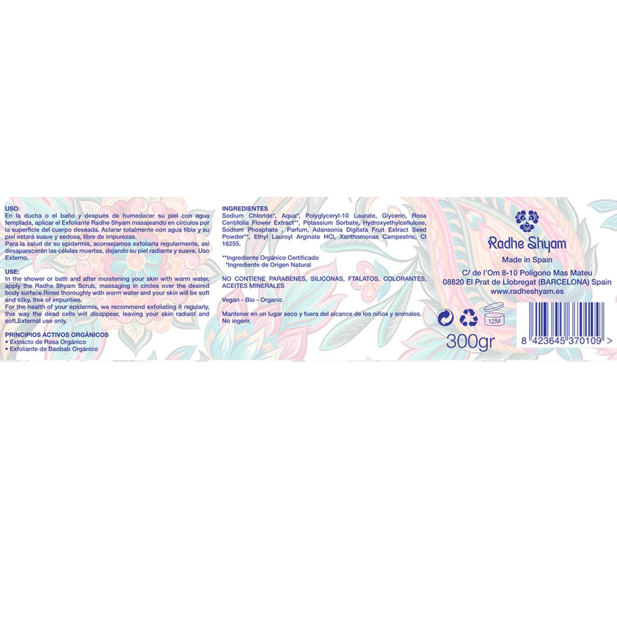 Exfoliante De Sal Marina De Rosa Radhe Shyam