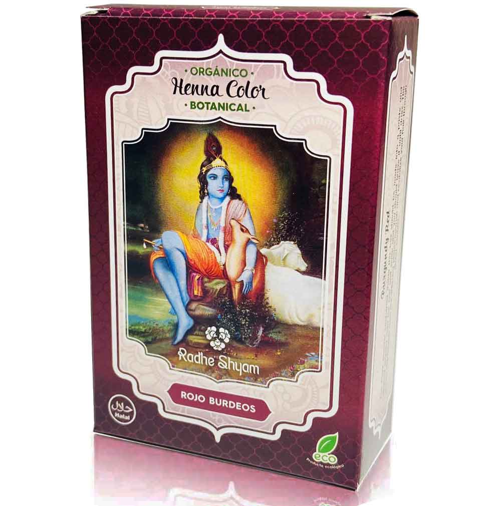 Henna Radhe Botanical Rojo Burdeos Polvo Radhe Shyam