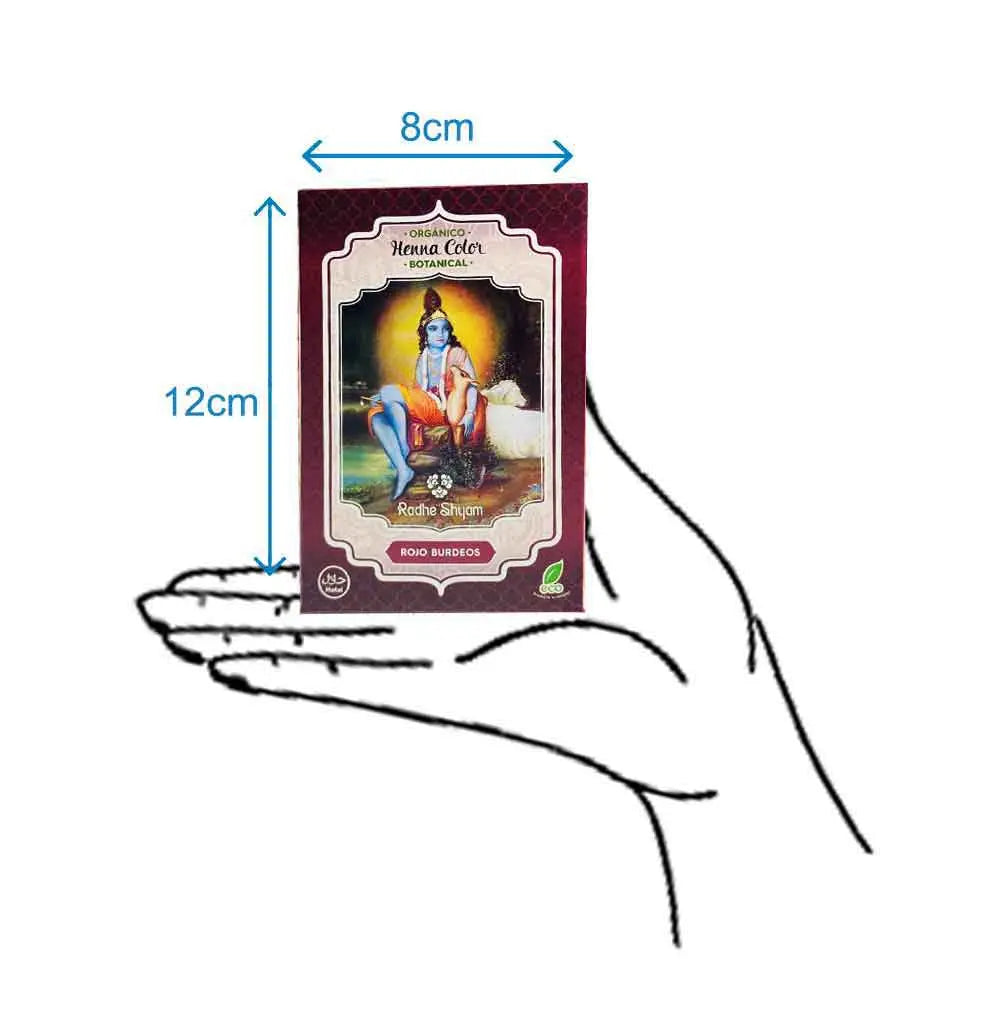 Henna Radhe Botanical Rojo Burdeos Polvo Radhe Shyam