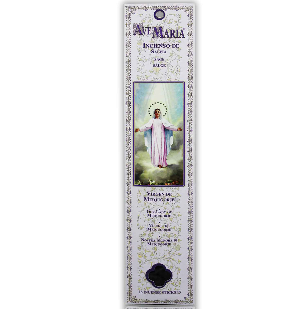 Incienso Ave Maria Stick Salvia - Virgen De Medjugorge Ave Maria