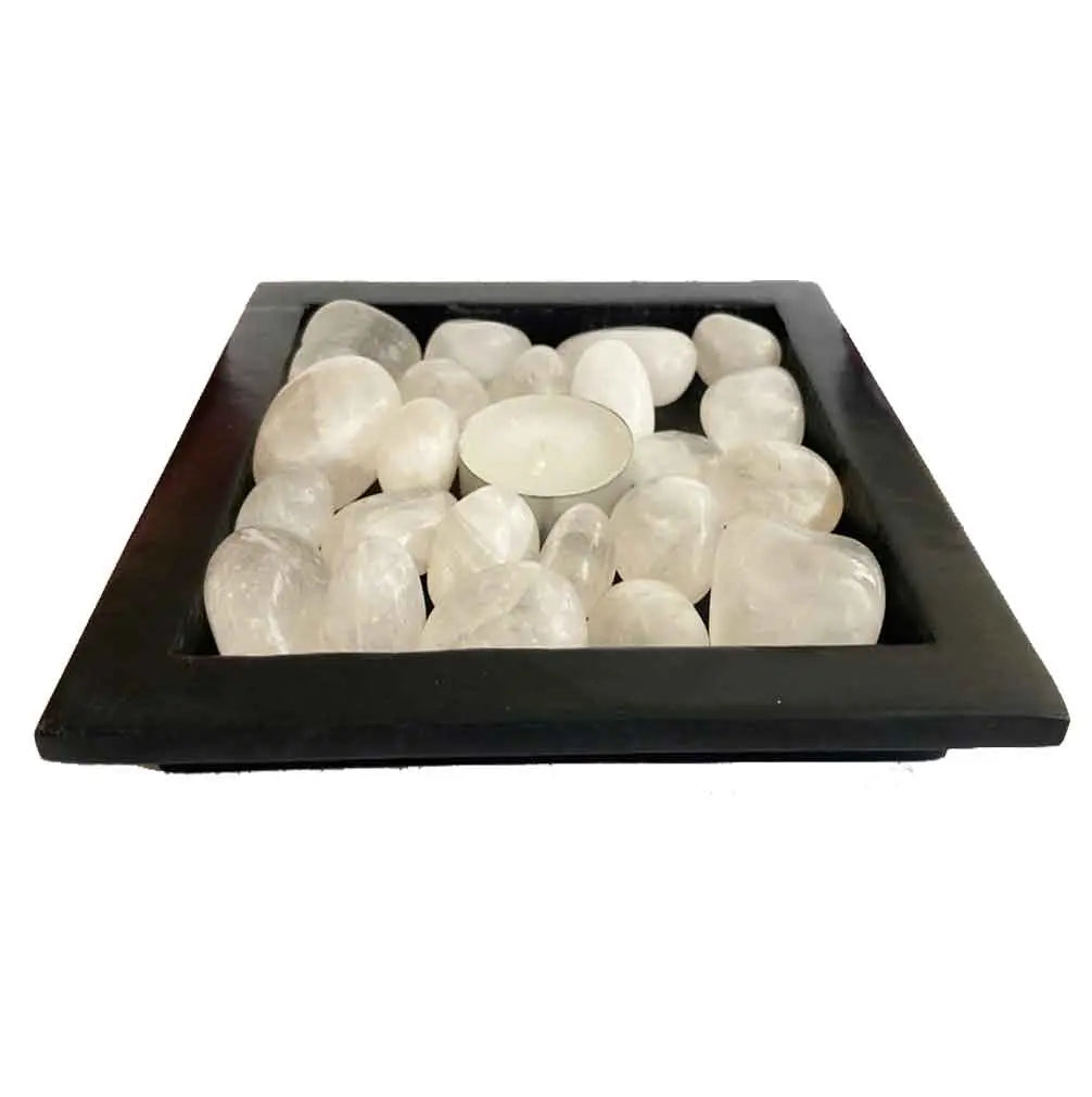 Plato Portavela Grande Cristal Roca Cs779B Radhe Shyam