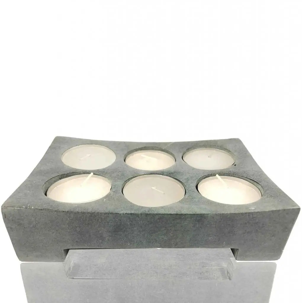 Porta Vela Piedra Gris Bajo Pequeño Cs-1283 Radhe Shyam