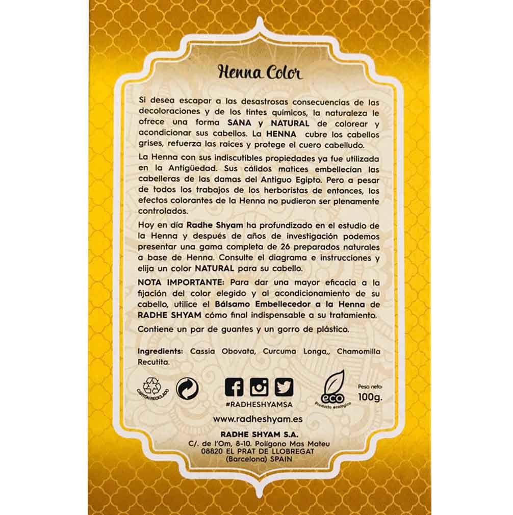 Henna Radhe Rubio Intenso Polvo Radhe Shyam