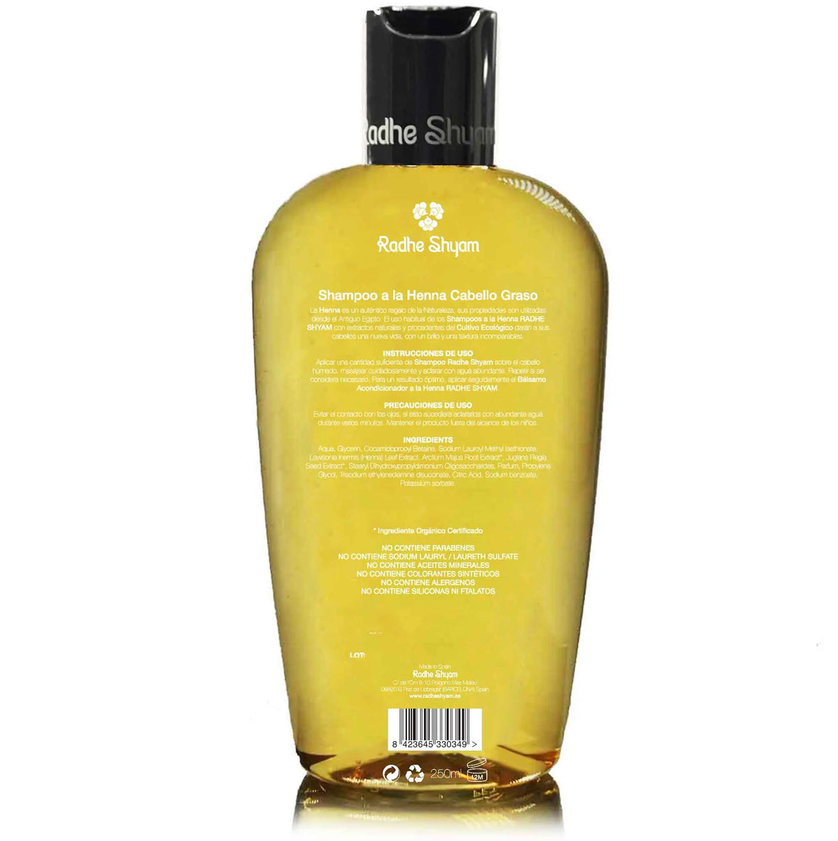 Shampoo Henna Cabello Graso 250 Cc Y 400 Cc Radhe Shyam