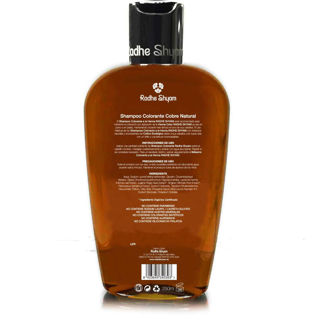 Shampoo Henna Color Cobre 250Cc Y 400Cc Radhe Shyam
